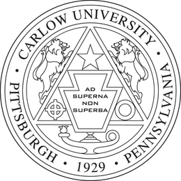 CARLOW UNIVERSITY PITTSBURGH · 1929 · PENNSYLVANIA AD SUPERNA NON SUPERBA logo