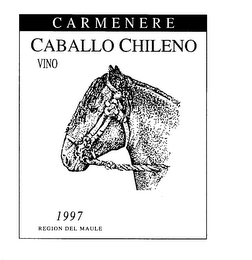 CARMENERE CABALLO CHILENO VINO 1997 REGION DEL MAULE logo