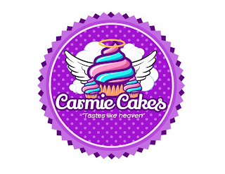 CARMIE CAKES, TASTES LIKE HEAVEN logo
