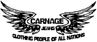 CARNAGE JEANS CLOTHING PEOPLE OF ALL NATIONS logo