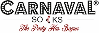 CARNAVAL SOCKS THE  PARTY HAS BEGUN logo