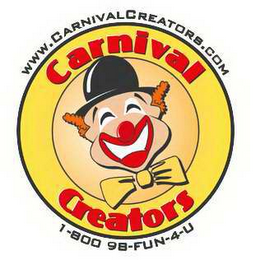 CARNIVAL CREATORS WWW.CARNIVALCREATORS.COM 1-800 98-FUN-4-U logo