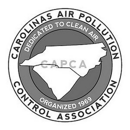 CAROLINAS AIR POLLUTION CONTROL ASSOCIATION DEDICATED TO CLEAN AIR CAPCA ORGANIZED 1969 logo