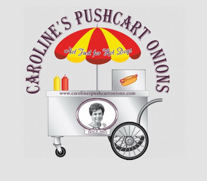 CAROLINE'S PUSHCART ONIONS NOT JUST FOR HOTDOGS WWW.CAROLINESPUSHCARTONIONS.COM SINCE 1963 logo