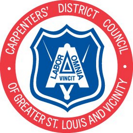 CARPENTERS' DISTRICT COUNCIL · OF GREATER ST. LOUIS AND VICINITY · LABOR OMNIA VINCIT logo