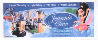 CARPET CLEANING X UPHOLSTERY X TILE FLOOR X WATER DAMAGE JEANNIE CLEAN VORTEX (805) 498-4410 (805) 300-5364 logo