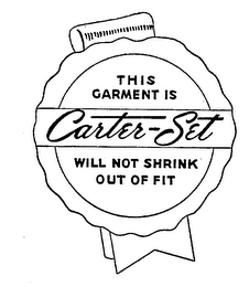 CARTER-SET THIS GARMENT IS WILL NOT SHRINK OUT OF FIT logo
