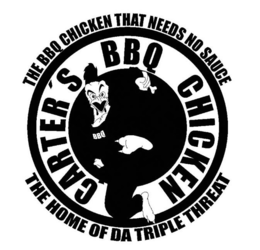 CARTER'S BBQ CHICKEN THE BBQ CHICKEN THAT NEEDS NO SAUCE THE HOME OF DA TRIPLE THREAT logo