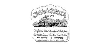 CASA DE FRUTA SINCE 1908 CALIFORNIA DRIED FRUITS AND NUTS FROM THE WORLD FAMOUS SANTA CLARA VALLEY MAIL ORDERS GIFT PACKS 6680 PACHECO PASS-HOLLISTER, CALIFORNIA logo