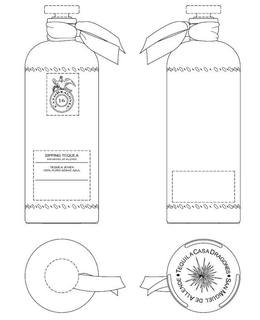 CASA DRAGONES 16 SIPPING TEQUILA SAN MIGUEL DE ALLENDE TEQUILA JOVEN 100% PURO AGAVE AZUL logo