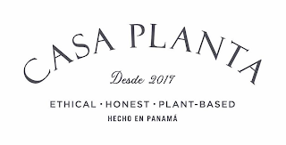 CASA PLANTA DESDE 2017 ETHICAL · HONEST · PLANT-BASED HECHO EN PANAMÁ logo