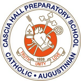 CASCIA HALL PREPARATORY SCHOOL CATHOLIC AUGUSTINIAN TRUTH UNITY LOVE 1926 logo