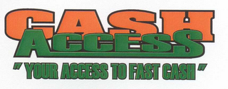 CASH ACCESS "YOUR ACCESS TO FAST CASH" logo
