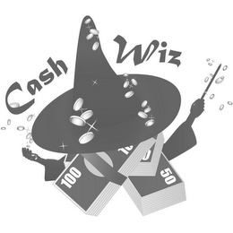 CASH WIZ, 50, 100 logo