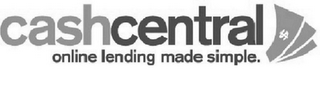 CASHCENTRAL ONLINE LENDING MADE SIMPLE. $ logo