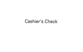 CASHIER'S CHECK