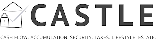 CASTLE CASH FLOW. ACCUMULATION. SECURITY. TAXES. LIFESTYLE. ESTATE. logo
