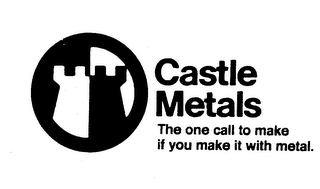 CASTLE METALS THE ONE CALL TO MAKE IF YOU MAKE IT WITH METAL. logo