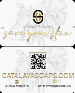 CATALAYA SOAPS, SAVE YOUR SKIN, CATALAYASOAPS.COM, @CATALAYASOAPS CATALAYA21@ICLOUD.COM logo