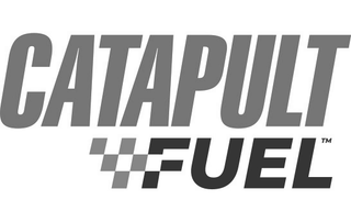 CATAPULT FUEL WITH A CHECKERED FLAG DESIGN BEFORE THE "F" IN FUEL logo