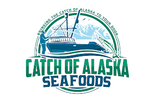 CATCH OF ALASKA SEAFOODS BRINGING THE CATCH OF ALASKA TO YOUR DOOR logo