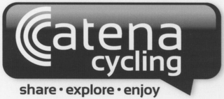 CATENA CYCLING SHARE · EXPLORE · ENJOY logo