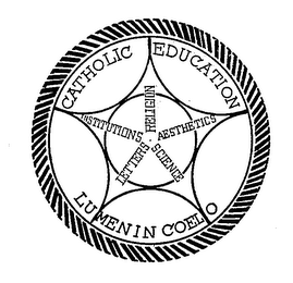 CATHOLIC EDUCATION LUMEN IN COELO RELIGION AESTHETICS SCIENCE LETTERS INSTITUTIONS logo