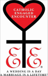CATHOLIC ENGAGED ENCOUNTER EE A WEDDING IS A DAY A MARRIAGE IS A LIFETIME logo