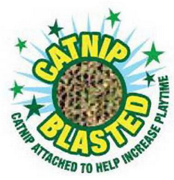 CATNIP BLASTED CATNIP ATTACHED TO HELP INCREASE PLAYTIME logo