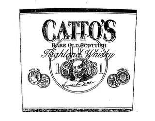 CATTO'S RARE OLD SCOTTISH HIGHLAND WHISKY 1861 JAMES CATTO PARIS 1873 LONDON 1884 logo