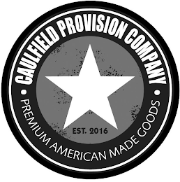 CAULFIELD PROVISION COMPANY EST. 2016 PREMIUM AMERICAN MADE GOODS logo