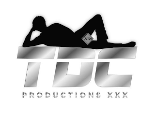 CAUTION TDC PRODUCTIONS XXX logo
