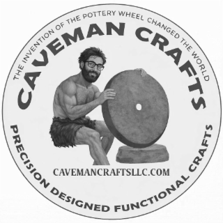 CAVEMAN CRAFTS      PRECISION DESIGNED FUNCTIONAL CRAFTS      THE INVENTION OF THE POTTERY WHEEL CHANGED THE WORLD      CAVEMANCRAFTSLLC.COM logo