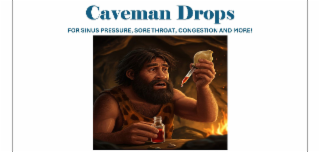 CAVEMAN DROPS FOR SINUS PRESSURE, SORE THROAT, CONGESTION AND MORE! logo
