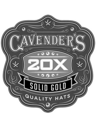 CAVENDER'S 20X SOLID GOLD QUALITY HATS logo