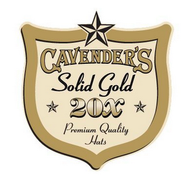 CAVENDER'S SOLID GOLD 20X PREMIUM QUALITY HATS logo
