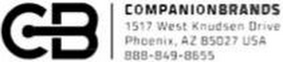 CB COMPANION BRANDS 1517 WEST KNUDSEN DRIVE PHOENIX, AZ 85027 USA 888-849-8655 logo