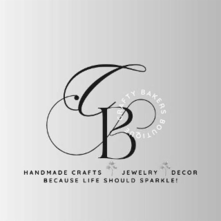 CB CRAFTY BAKERS BOUTIQUE HANDMADE CRAFTS JEWELRY DECOR BECAUSE LIFE SHOULD SPARKLE! logo