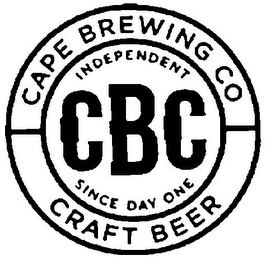CBC CAPE BREWING CO INDEPENDENT SINCE DAY ONE CRAFT BEER logo