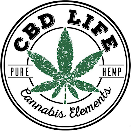 CBD LIFE PURE HEMP CANNABIS ELEMENTS logo