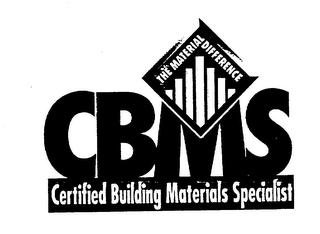 CBMS CERTIFIED BUILDING MATERIALS SPECIALIST THE MATERIAL DIFFERENCE logo