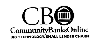 CBO COMMUNITYBANKSONLINE BIG TECHNOLOGY. SMALL LENDER CHARM logo