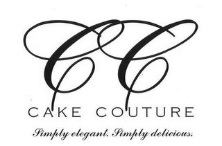 CC CAKE COUTURE SIMPLY ELEGANT. SIMPLY DELICIOUS logo