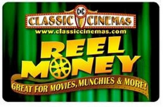 CC CLASSIC CINEMAS WWW.CLASSICCINEMAS.COM REEL MONEY GREAT FOR MOVIES, MUNCHIES & MORE! logo