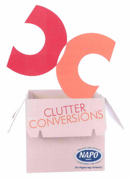 CC CLUTTER CONVERSIONS NAPO MEMBER NATIONAL ASSOCIATION OF PROFESSIONAL ORGANIZER THE ORGANIZING AUTHORITY logo