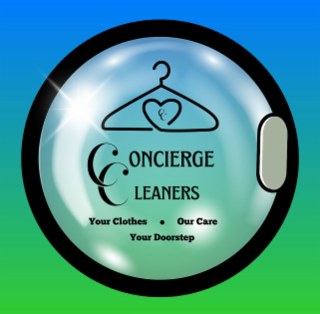 CC CONCIERGE CLEANERS YOUR CLOTHES • OUR CARE YOUR DOORSTEP logo
