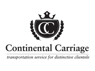 CC CONTINENTAL CARRIAGE TRANSPORTATION SERVICE FOR DISTINCTIVE CLIENTELE logo