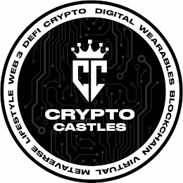 CC CRYPTO CASTLES CRYPTO DIGITAL WEARABLES BLOCKCHAIN VIRTUAL METAVERSE LIFESTYLE WEB 3 DEFI logo