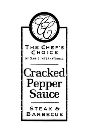 CC THE CHEF'S CHOICE BY SAN-J INTERNATIONAL CRACKED PEPPER SAUCE STEAK & BARBECUE logo