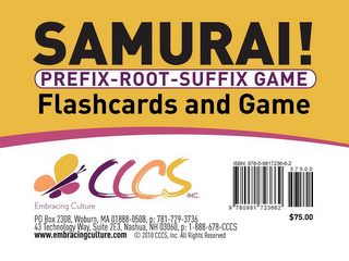 CCCS SAMURAI! PREFIX-ROOT-SUFFIX GAME FLASHCARD AND GAME logo